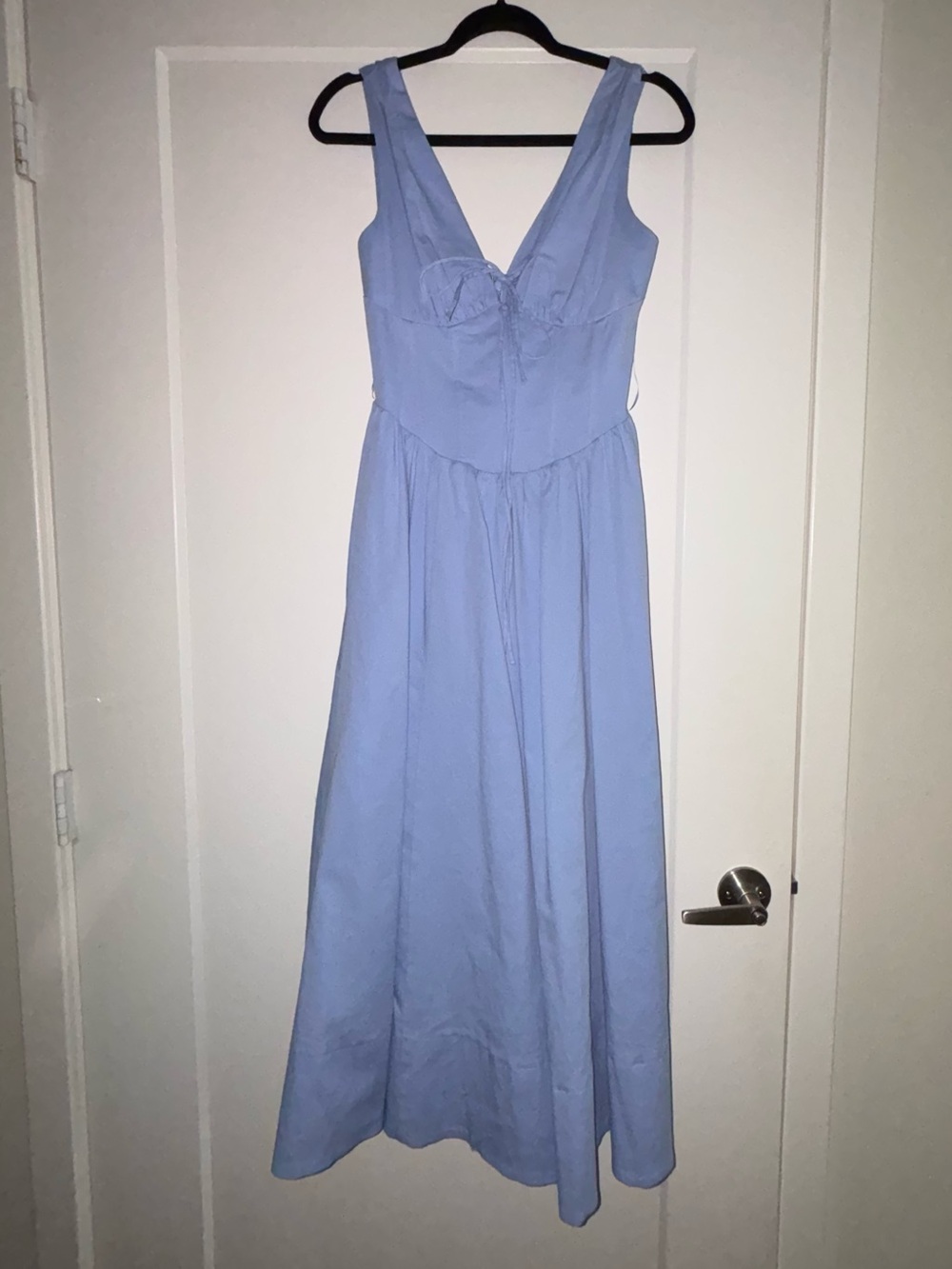 Astr Light Blue V-Neck Maxi Dress